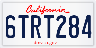 CA license plate 6TRT284