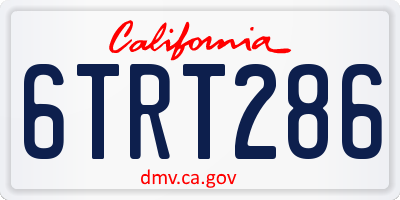 CA license plate 6TRT286