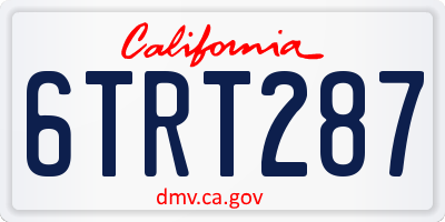 CA license plate 6TRT287