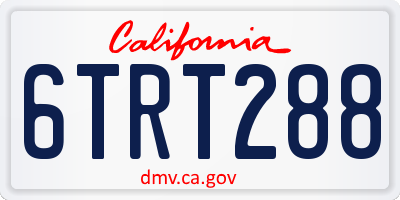 CA license plate 6TRT288