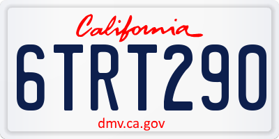 CA license plate 6TRT290