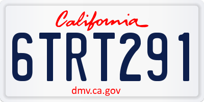 CA license plate 6TRT291