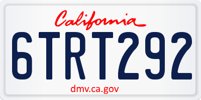 CA license plate 6TRT292