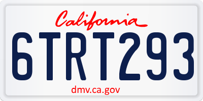 CA license plate 6TRT293