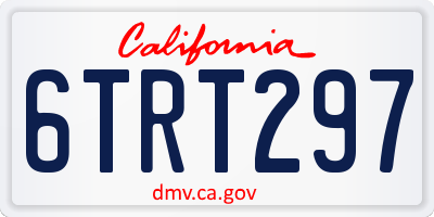 CA license plate 6TRT297