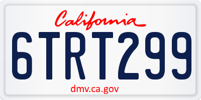 CA license plate 6TRT299