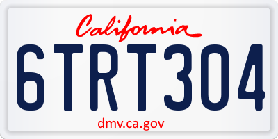 CA license plate 6TRT304