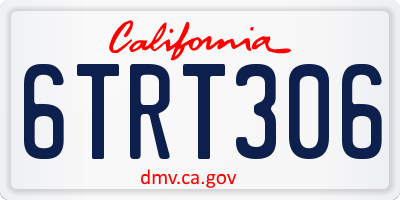CA license plate 6TRT306