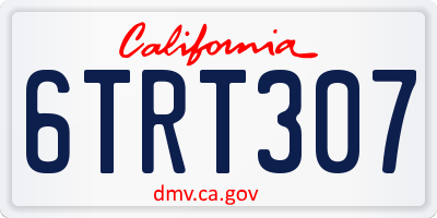 CA license plate 6TRT307