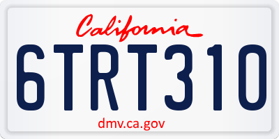 CA license plate 6TRT310