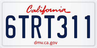 CA license plate 6TRT311