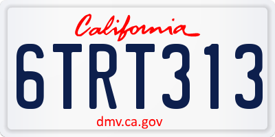 CA license plate 6TRT313