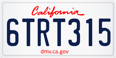 CA license plate 6TRT315