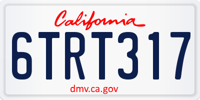 CA license plate 6TRT317