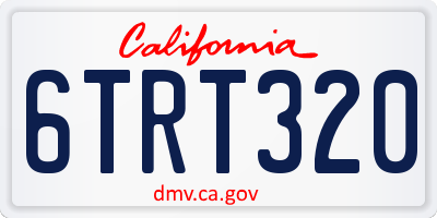 CA license plate 6TRT320