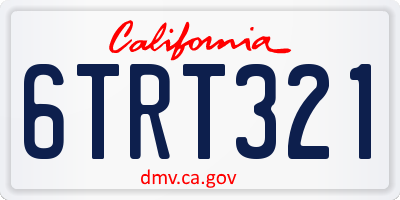 CA license plate 6TRT321
