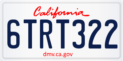 CA license plate 6TRT322
