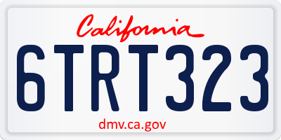 CA license plate 6TRT323