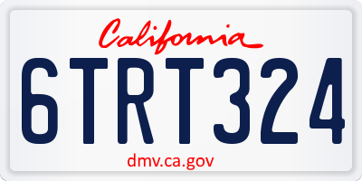 CA license plate 6TRT324