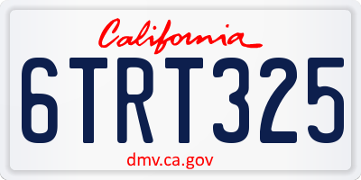 CA license plate 6TRT325