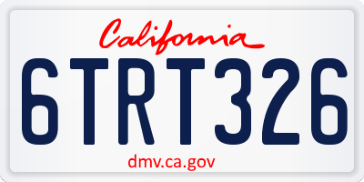 CA license plate 6TRT326