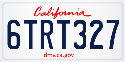 CA license plate 6TRT327
