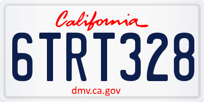 CA license plate 6TRT328