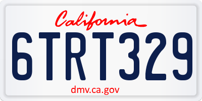 CA license plate 6TRT329