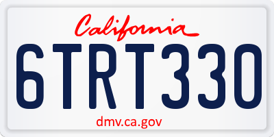 CA license plate 6TRT330