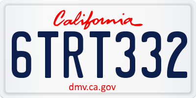 CA license plate 6TRT332