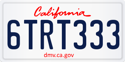 CA license plate 6TRT333