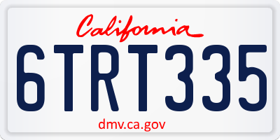 CA license plate 6TRT335