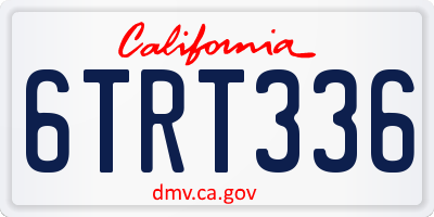 CA license plate 6TRT336