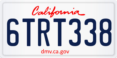 CA license plate 6TRT338