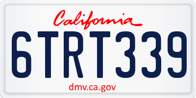CA license plate 6TRT339