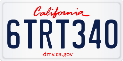 CA license plate 6TRT340