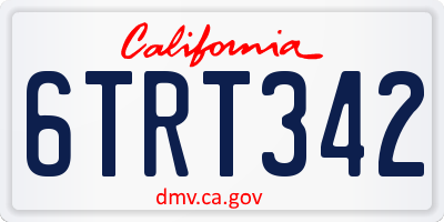 CA license plate 6TRT342
