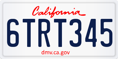 CA license plate 6TRT345