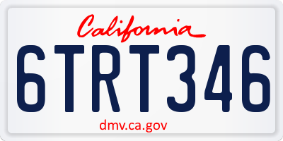 CA license plate 6TRT346