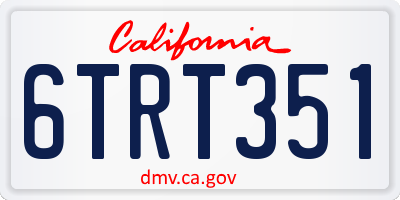 CA license plate 6TRT351