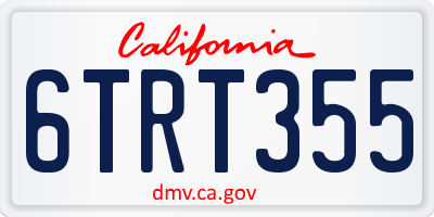 CA license plate 6TRT355