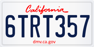 CA license plate 6TRT357