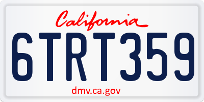 CA license plate 6TRT359