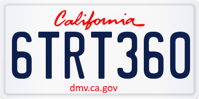 CA license plate 6TRT360