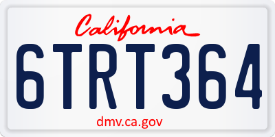 CA license plate 6TRT364
