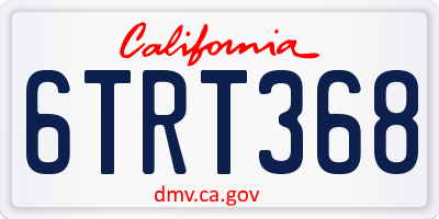 CA license plate 6TRT368