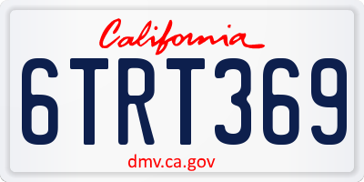 CA license plate 6TRT369