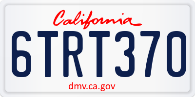 CA license plate 6TRT370