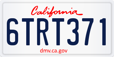 CA license plate 6TRT371