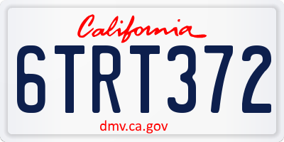 CA license plate 6TRT372